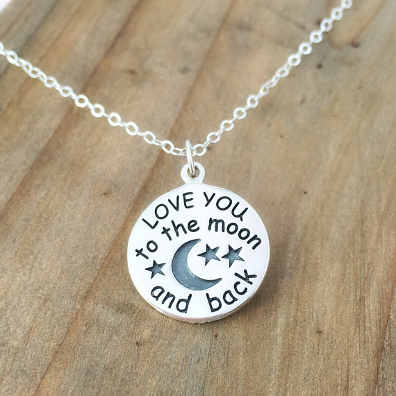 Love you to the moon and back necklace | Sterling Silver — JustJaynes -  Sterling Silver Jewelry